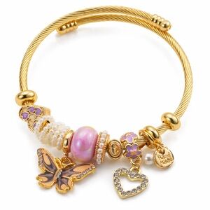 Butterfly & Heart Charm Bracelet